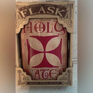 New in Pkg  Stainless Steel Flask “Holy Water” by Trixie & Milo, 8 oz